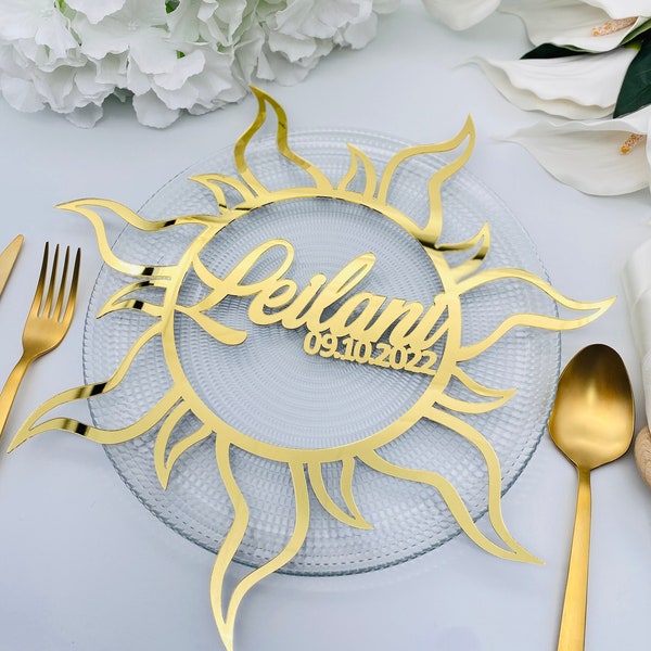 Tangled Sun Table Decor, Charger Plate, Quinceanera Party, Princess Party Decor, Sweet 16 Party Decor, Rapunzel wedding table placemats,