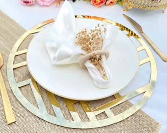 Gold Charger Plates, Wedding Charger Plate, Acrylic Charger Plate, Table Charger Plate, Custom Plates, Placemats Sets, Round Placemats,