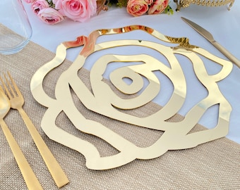Mirrored Rose Charger Plates