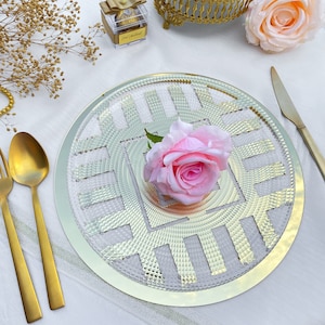Wedding Charger Plate, Mirrored Acrylic, Round Placemat, Table Decor, Laser Cut Placemat, Modern Charger Plate, Wedding Table Centerpieces,
