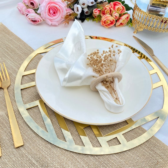 Gold Charger Plates, Wedding Charger Plate, Acrylic Charger Plate