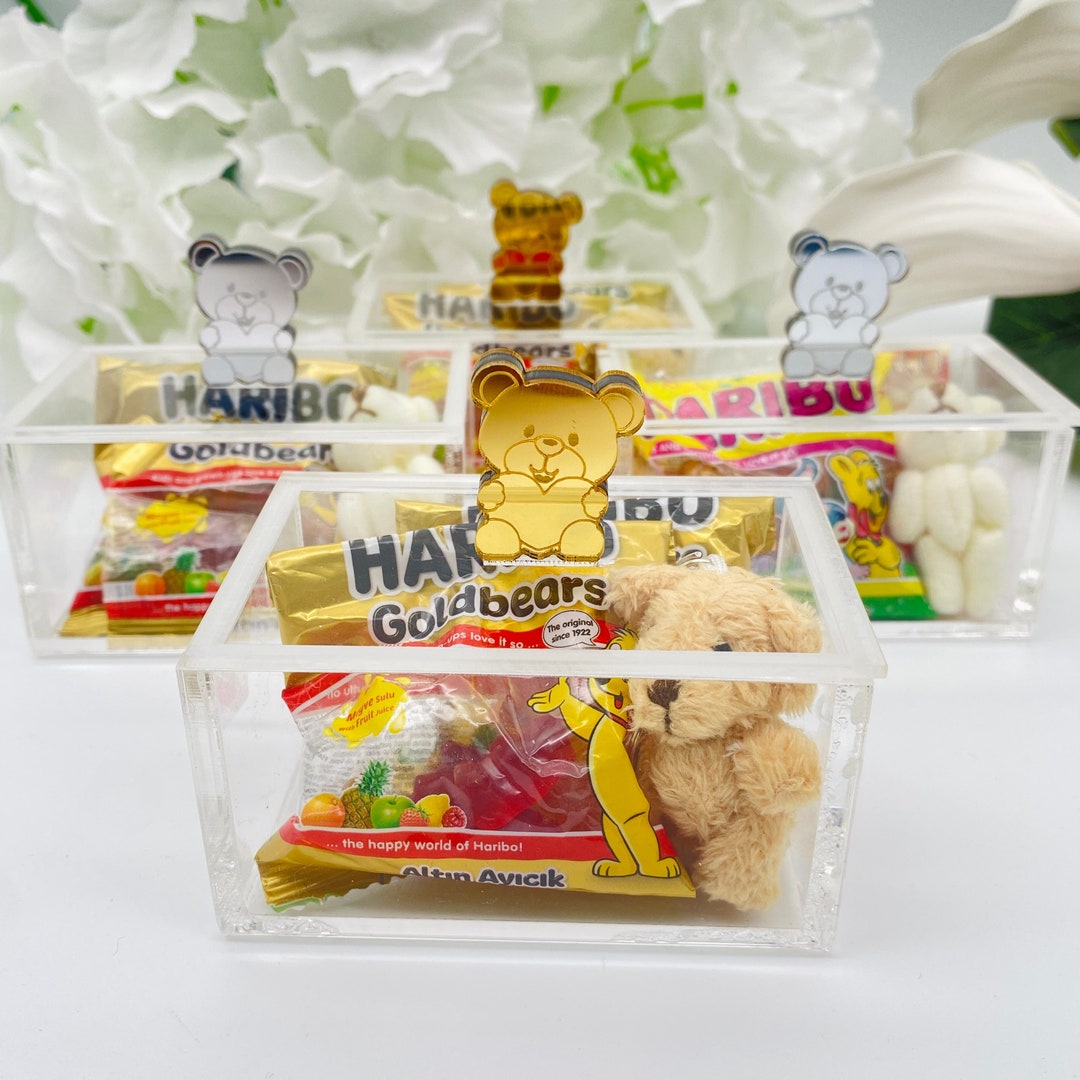 Teddy Bear Favor Box With Lid Lux Acrylic Favor Box Etsy