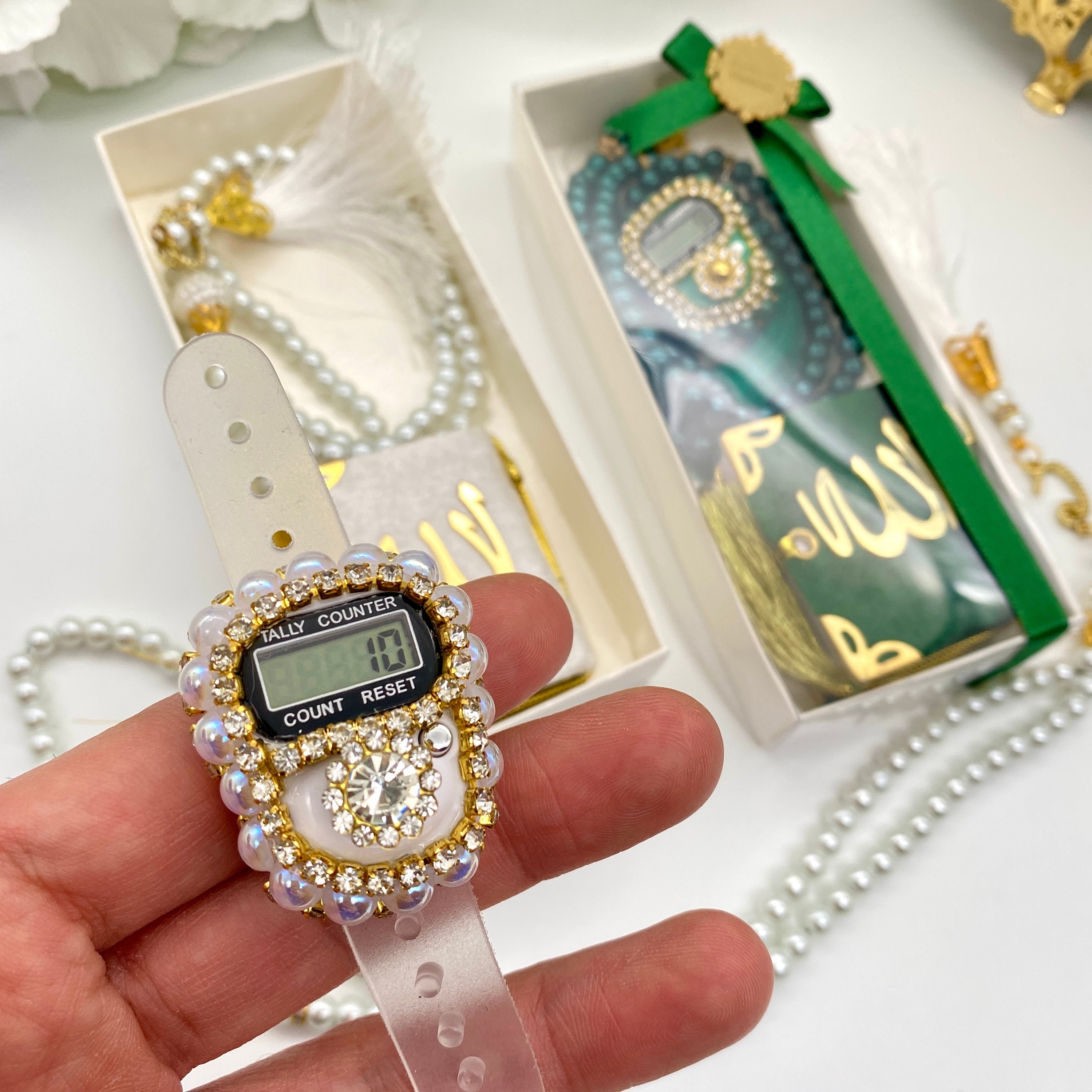 Islamic Tasbih Counter Ring Tally Counter Electric Digital with LED خاتم  التسبيح