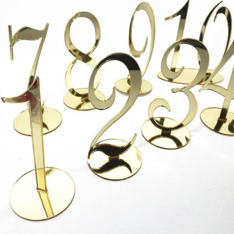 6 inch Wedding Table Numbers Acrylic Numbers Laser Cut Etsy