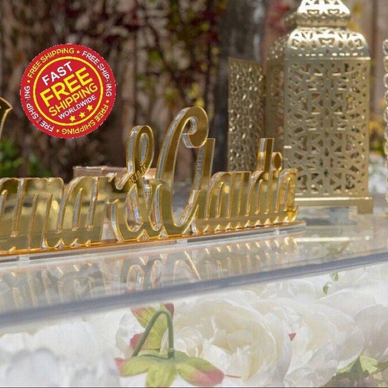 Free Shipping Acrylic Sign Mirror Decor Wedding Decor Etsy