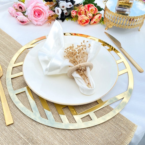 Buy Gold Charger Plates, Wedding Charger Plate, Acrylic Charger Plate,  Table Charger Plate, Custom Plates, Placemats Sets, Round Placemats, Online  in India 