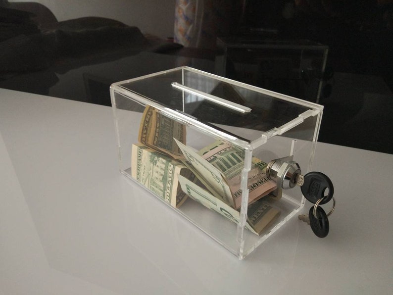 Tip Box Locking Box Clear Acrylic Box Transparent Box Etsy