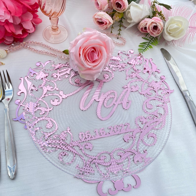 Pink Heart Charger Plate Heart Table Decor Love Wedding Etsy