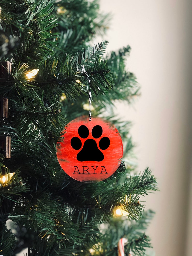Pet Ornament Dog Ornament Pet Memorial Cat Ornament Paw Print Ornament
