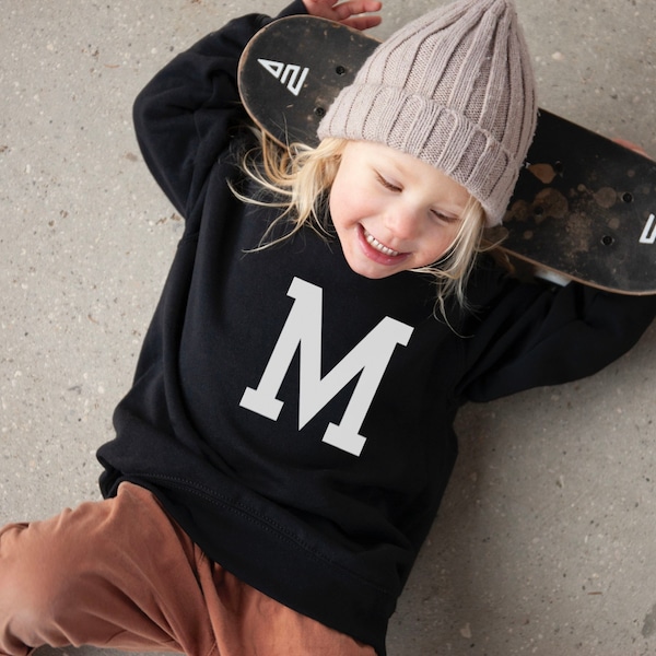 Kids Initial Sweatshirt | Name Sweatshirt | Toddler Sweatshirt | Custom Name Sweatshirt | Personalized Crewneck | Kids Crewneck