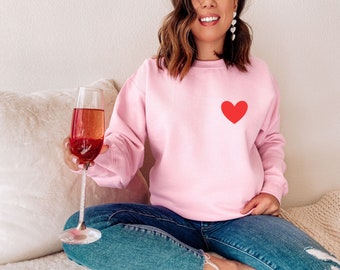 Heart Sweatshirt | Valentines Shirt | Valentines Sweatshirt | Simple Valentines Day Shirt | Minimalist | Heart Shirt | Galentines Day Shirt