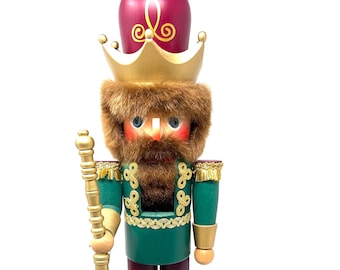 Christian Ulbricht green and purple KING Nutcracker | Vintage 1997