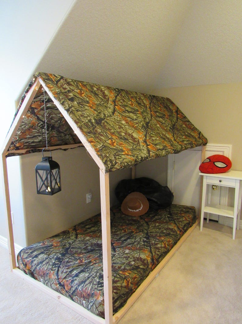 Bed House Twin Full Crib Fort Wood Frame Image 0