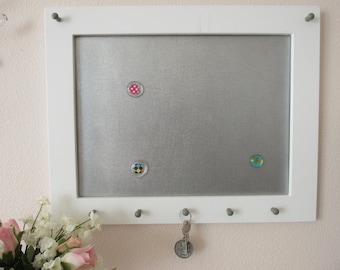 Top Seller! Framed Magnetic Message Board and Key Holder ~ wall decor ~ home organization ~ family organizer