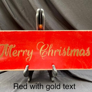 Merry Christmas wall sign Christmas Decor home decor wall decor wood sign holiday decoration Red with gold