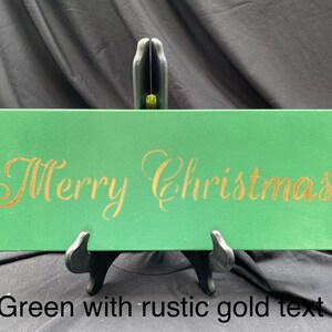 Merry Christmas wall sign Christmas Decor home decor wall decor wood sign holiday decoration Green w/ rustic gold