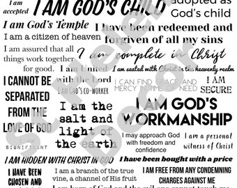 Scripture Truths Printable | Digital Download | Scripture Collage