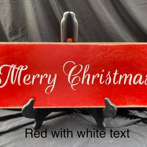Merry Christmas wall sign Christmas Decor home decor wall decor wood sign holiday decoration Red with white