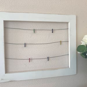 Framed Wire Photo Display with Mini Clothespins display photos / kids artwork / cards and more wall art art display photo frame image 5