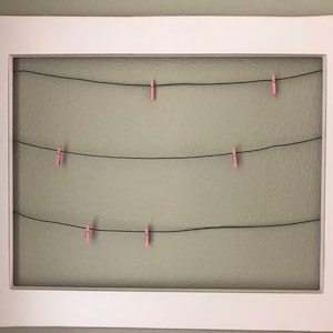 Framed Wire Photo Display with Mini Clothespins display photos / kids artwork / cards and more wall art art display photo frame image 3