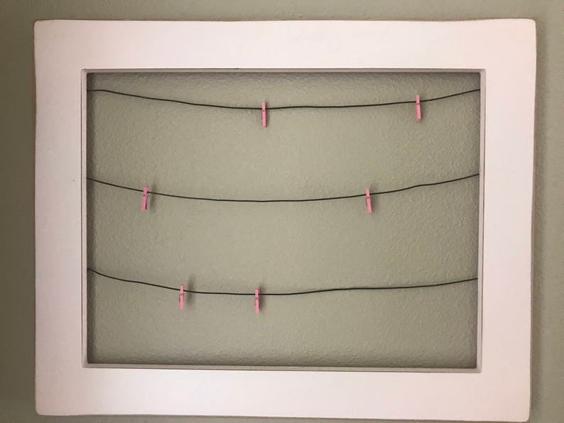 Framed Wire Photo Display with Mini Clothespins display photos / kids artwork / cards and more wall art art display photo frame image 3