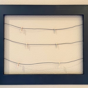 Framed Wire Photo Display with Mini Clothespins display photos / kids artwork / cards and more wall art art display photo frame image 4