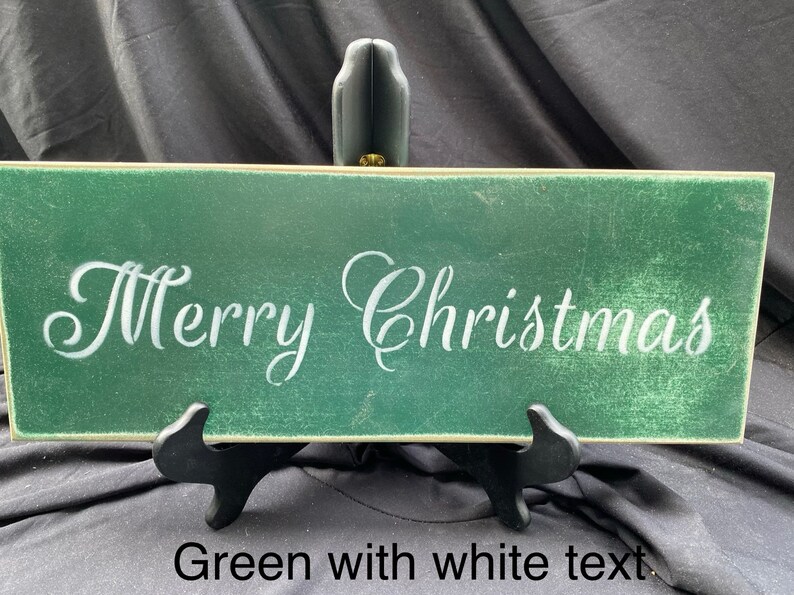 Merry Christmas wall sign Christmas Decor home decor wall decor wood sign holiday decoration Green with white