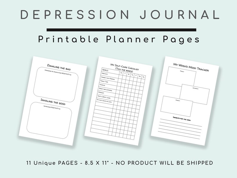 Depression Therapy Journal Instant Printable Download - Etsy España