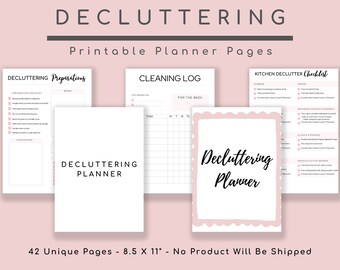 Home Organization Decluttering Planner Checklist Printable (Digital Download)