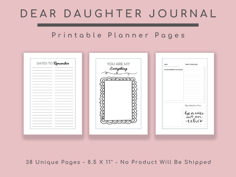 Letters to My Daughter, Journal, Printable, Instant Download, as I ...