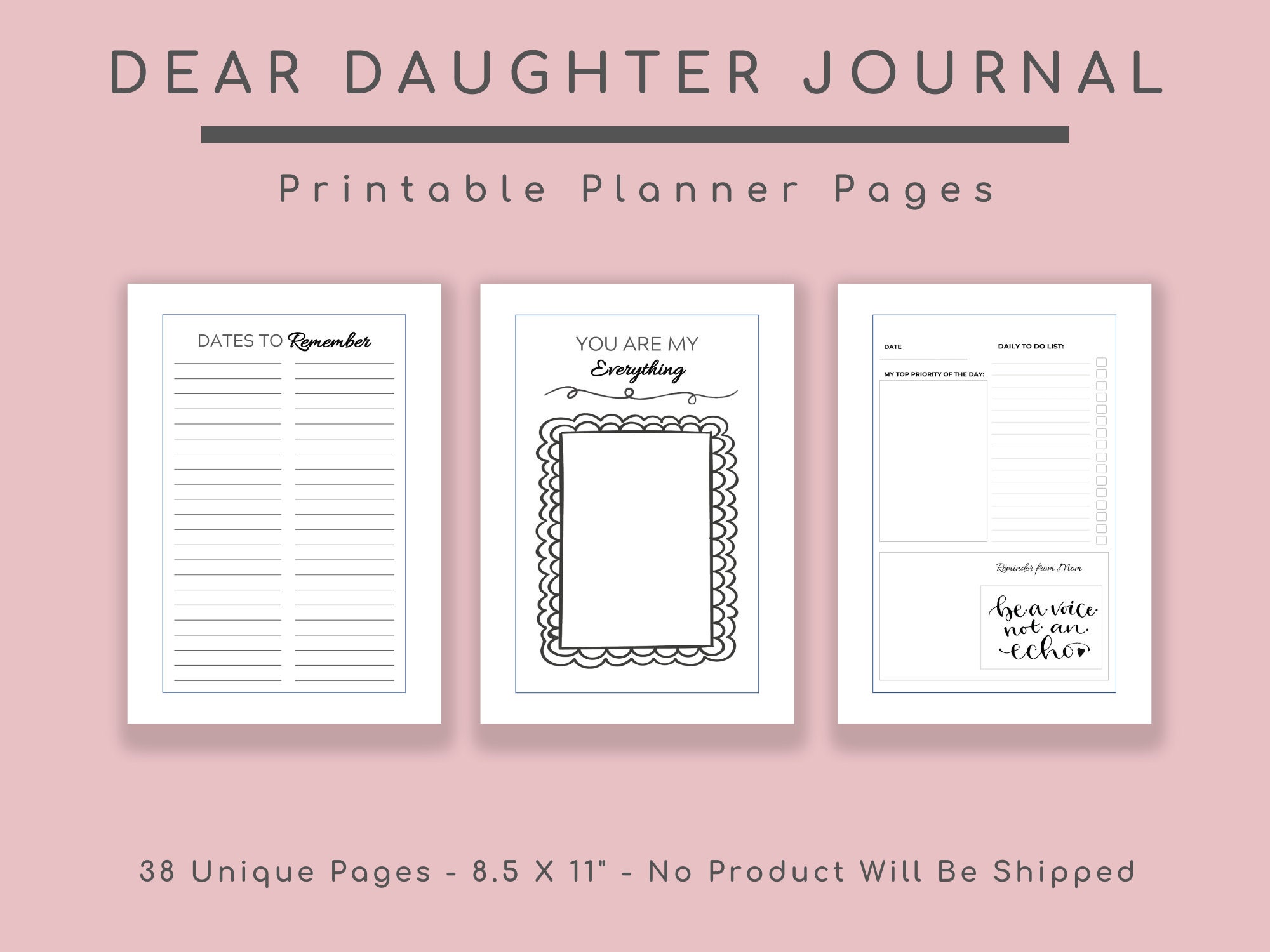 Letters to My Daughter, Journal, Printable, Instant Download, as I ...