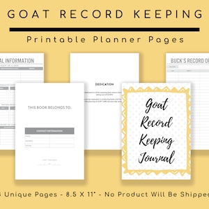 Goat Record Keeping, Herd Management, Homestead, Printable, Nanny, Breeding Record, Farm Managing, Cattle, Livestock Log