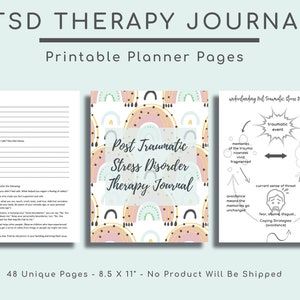 PTSD Therapy Journal, Therapy Resource Therapy Workbook Anxiety, Trauma DBT Worksheets, Coping Skills, Depression Instant Printable Download
