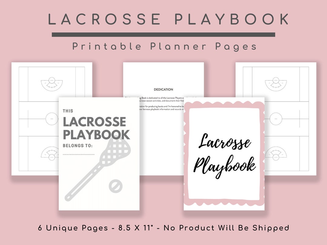Lacrosse Playbook Printable Planner Sports Gift Coach Mom Etsy