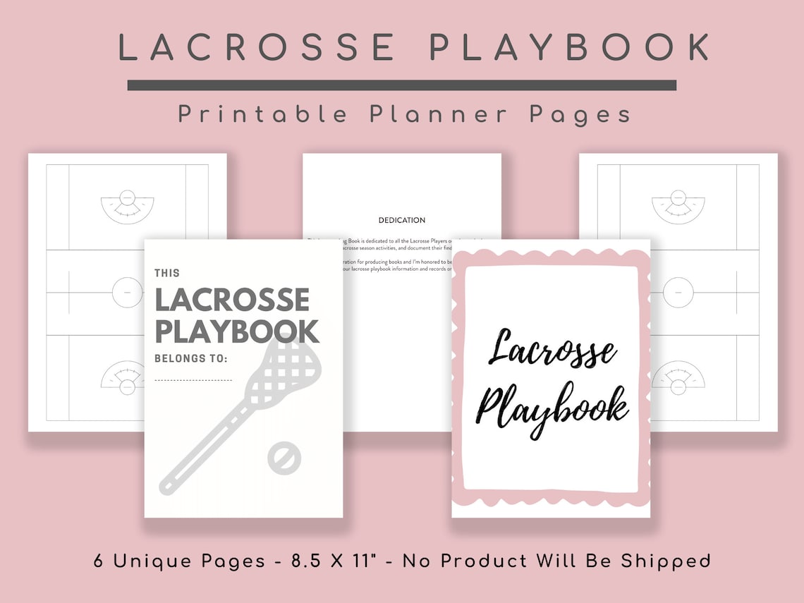 Lacrosse Playbook Printable Planner Sports Gift Coach Mom - Etsy