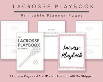 Lacrosse Playbook, Printable Planner, Sports Gift, Coach Mom, Hockey Player, Women's Coaching, Offensive Defensive