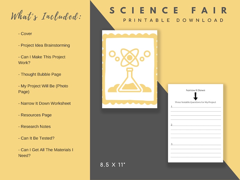 Science Experiment For Kids, Science Fair Project, Journal, Lab Kit, Notes, Poster, Ideas, Template image 3