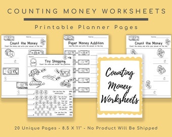 Counting Money Worksheets: Kids Educational Activities (Printable Gift)
