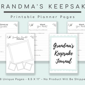 Grandmother Memory Book, Grandma Legacy Book, Grandparent Keepsake Journal, Guided Questions Planner, Grandparent Gifts