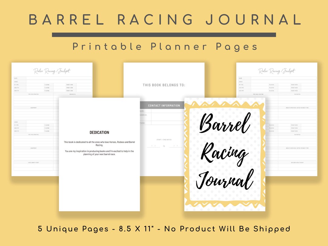 Rodeo Horse Journal Barrel Racing Log Book (digital Download) - Etsy