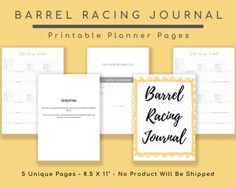 Rodeo Horse Journal Barrel Racing Log Book (Digital Download)