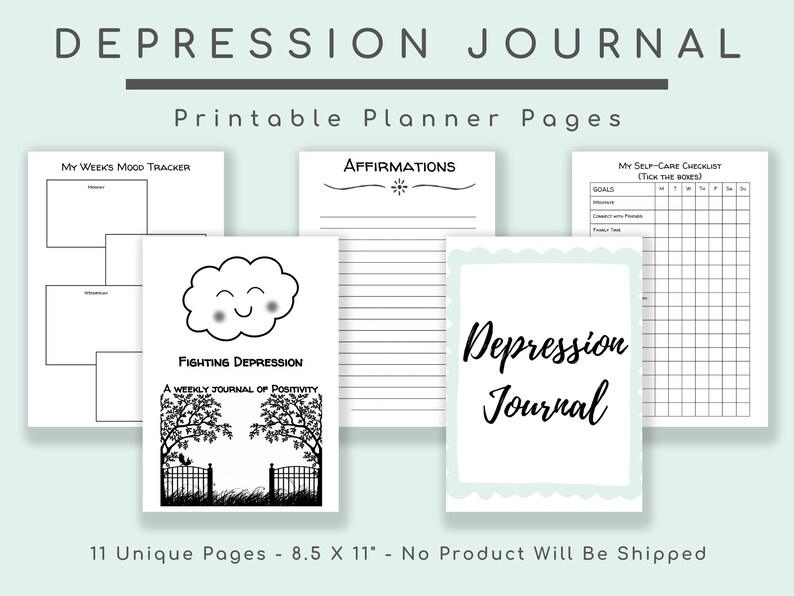 Depression Therapy Journal Instant Printable Download Etsy España