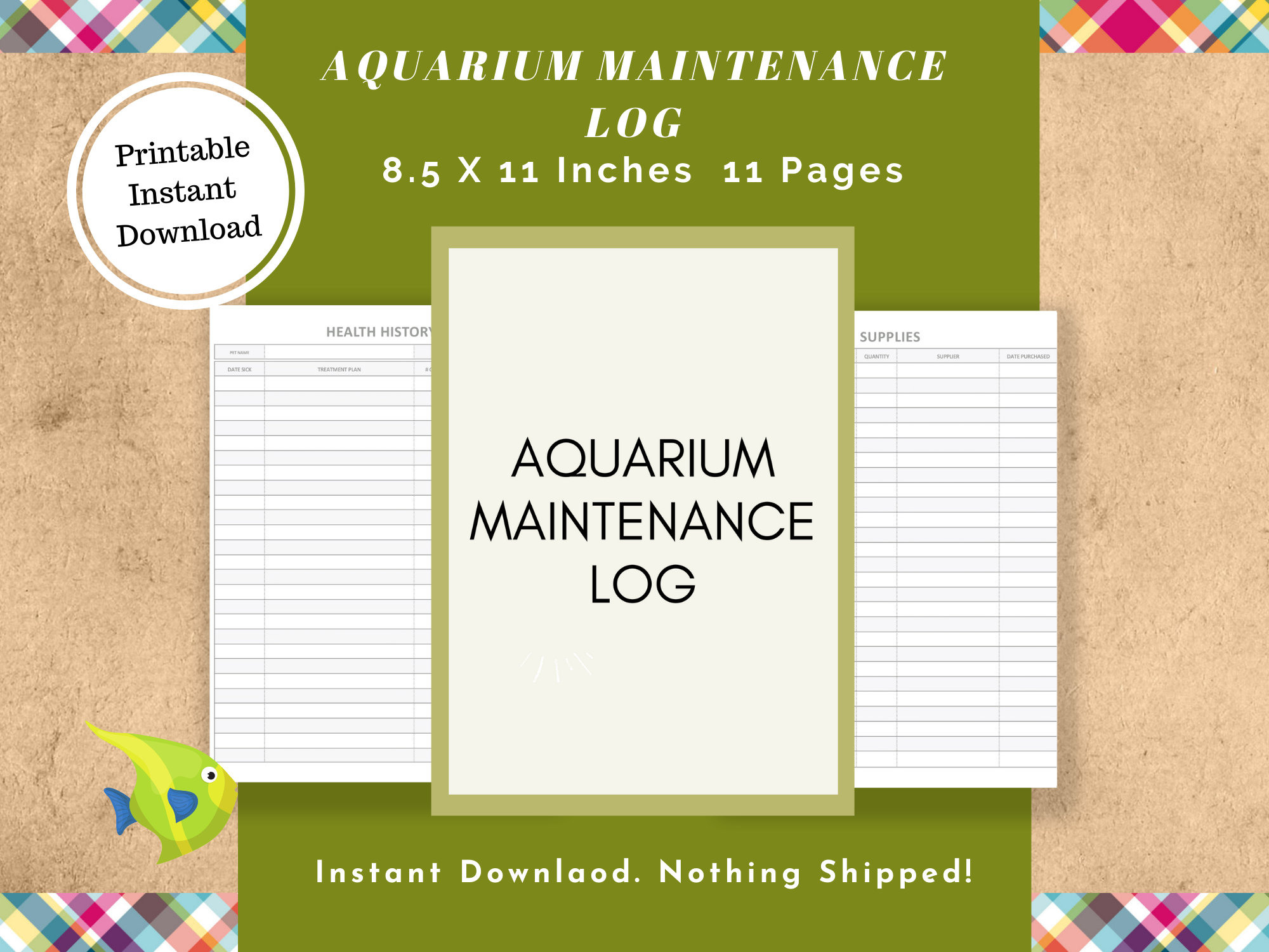 Fish Aquarium Care Maintenance Printable Reef Safe Easy Etsy