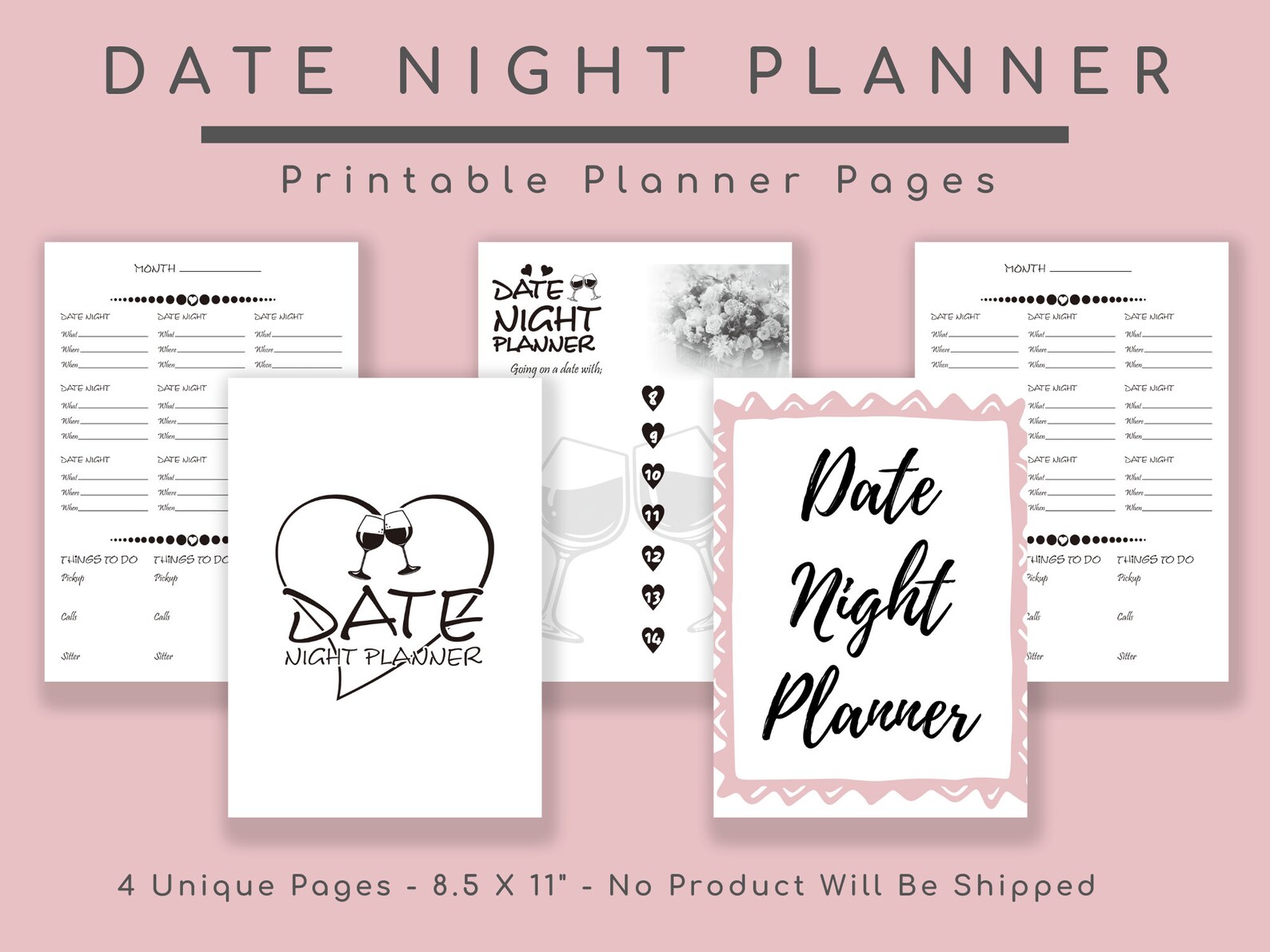 Date Night Planner, Night Ideas, Jar Cards, Wedding Gift, Anniversary ...