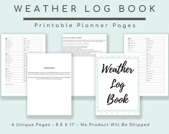 Weather Tracker, Interactive Notebook, Printable, Weather Chart, Homeschool Lesson, Planning, Digital Download, Wind Log