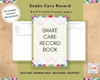 Snake Medical Health, Journal, Printable, Caretaker Gift, Reptile, Ball Python, Threadsnakes, King, Housing, Handing