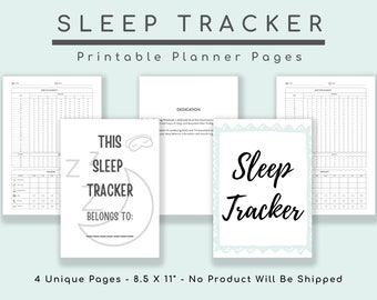 Sleep Tracker, Diary, Journal, Log, Chart, Gifts, Sleeping Planner, Monthly Printable, Sleep Tight