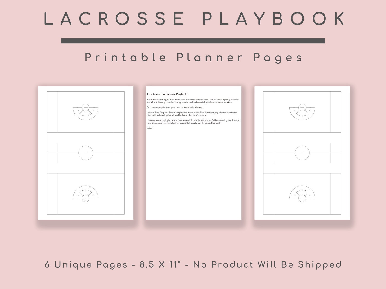 Lacrosse Playbook Printable Planner Sports Gift Coach Mom - Etsy