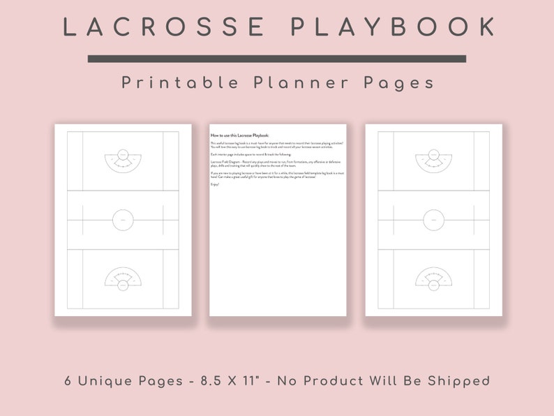 Lacrosse Playbook Printable Planner Sports Gift Coach Mom Etsy