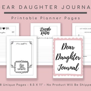 Diário de cartas para minha filha, enquanto vejo você crescer, mãe para menina, download instantâneo para impressão, presente para ela, registro de cartas de aniversário